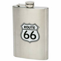 8oz Stainless Steel Flask with "ROUTE 66" Imprint